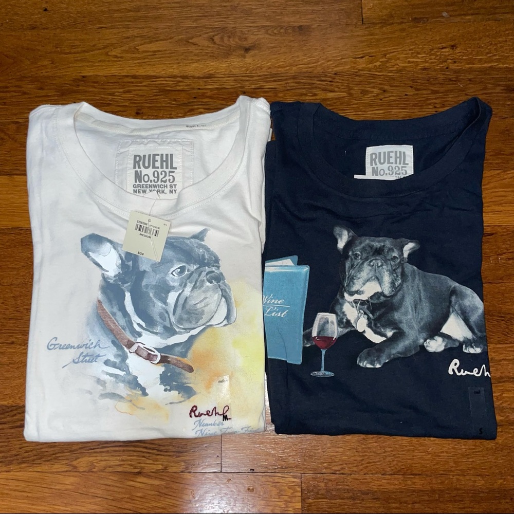 Bundle of 2 BNWT Ruehl No. 925 Dog Tees